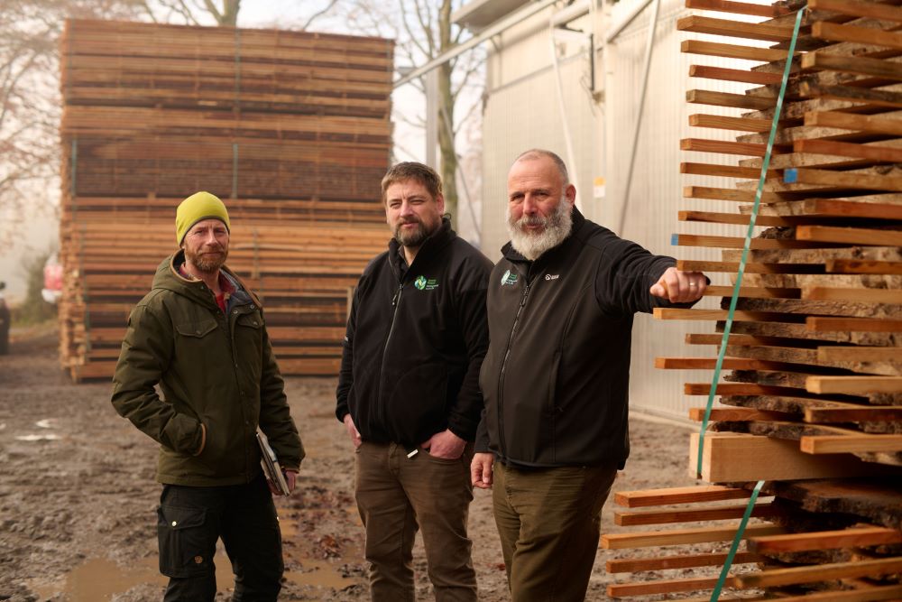 Scottish Forestry staff with CEO of Highland Heritage Woodworks